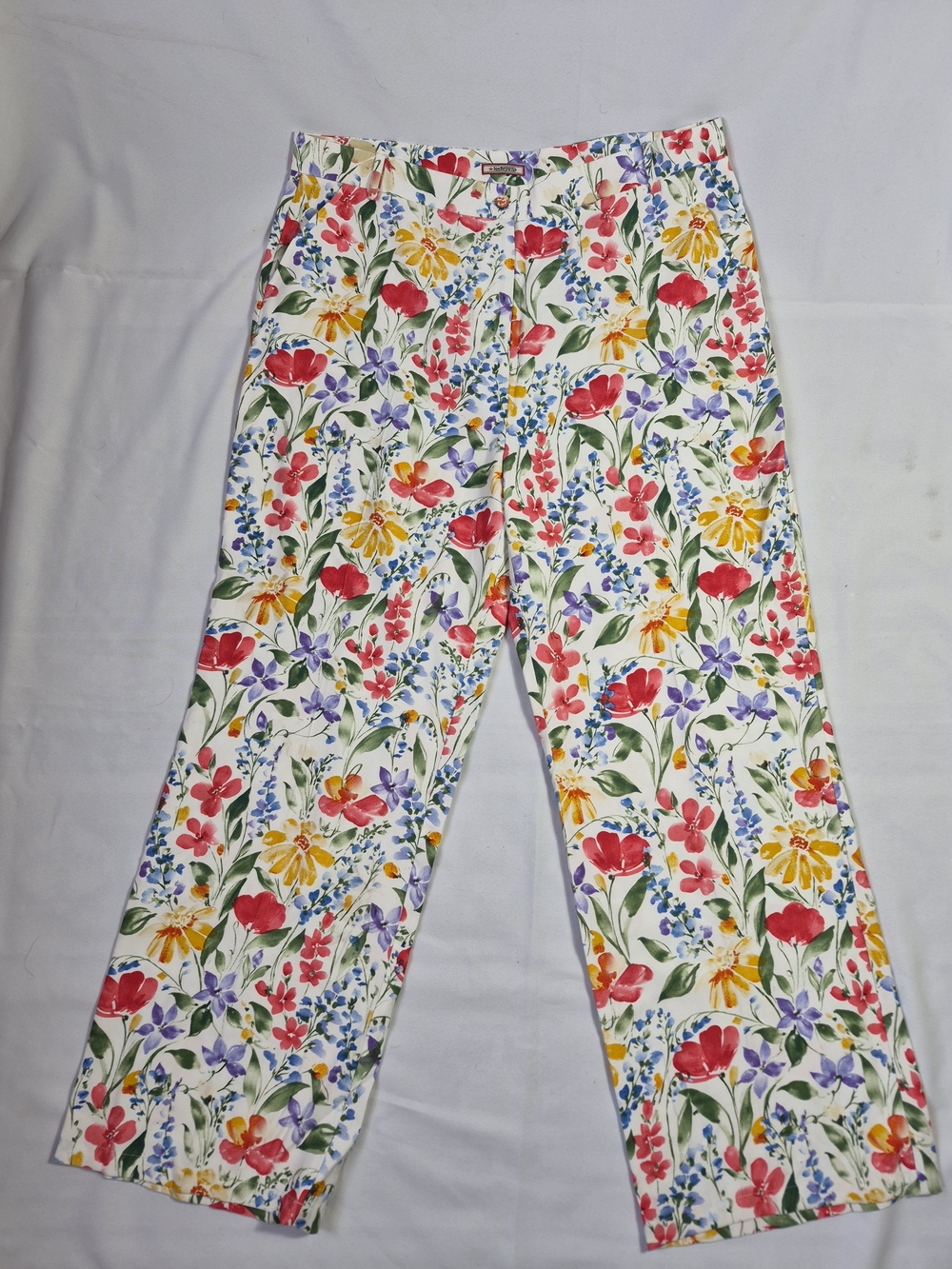 New Joe Browns White Bold Floral Print  Co-Ord Trousers WIDE Leg ± Size